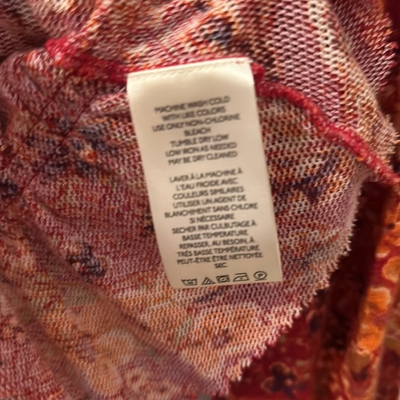 Free People top Size Small - red orange flouncy 100% cotton - Picture 4 of 5